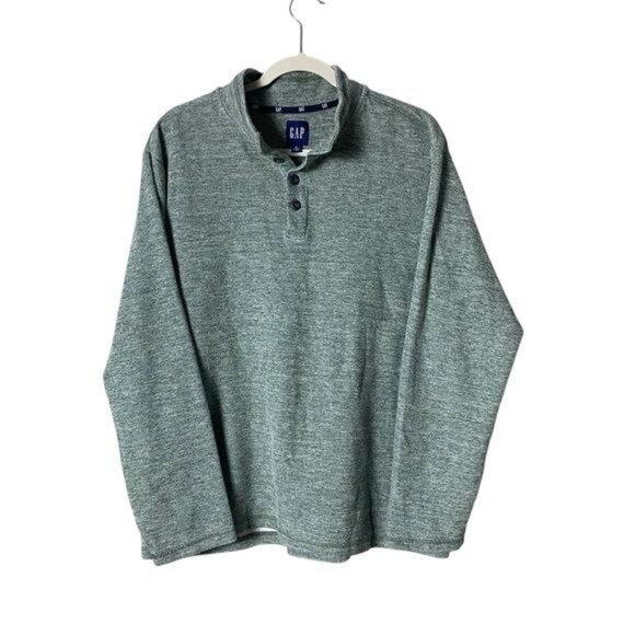Gap Mens Henley Sweater Size XL Button Preppy Cozy Lightweight Green Capsule - Picture 1 of 6